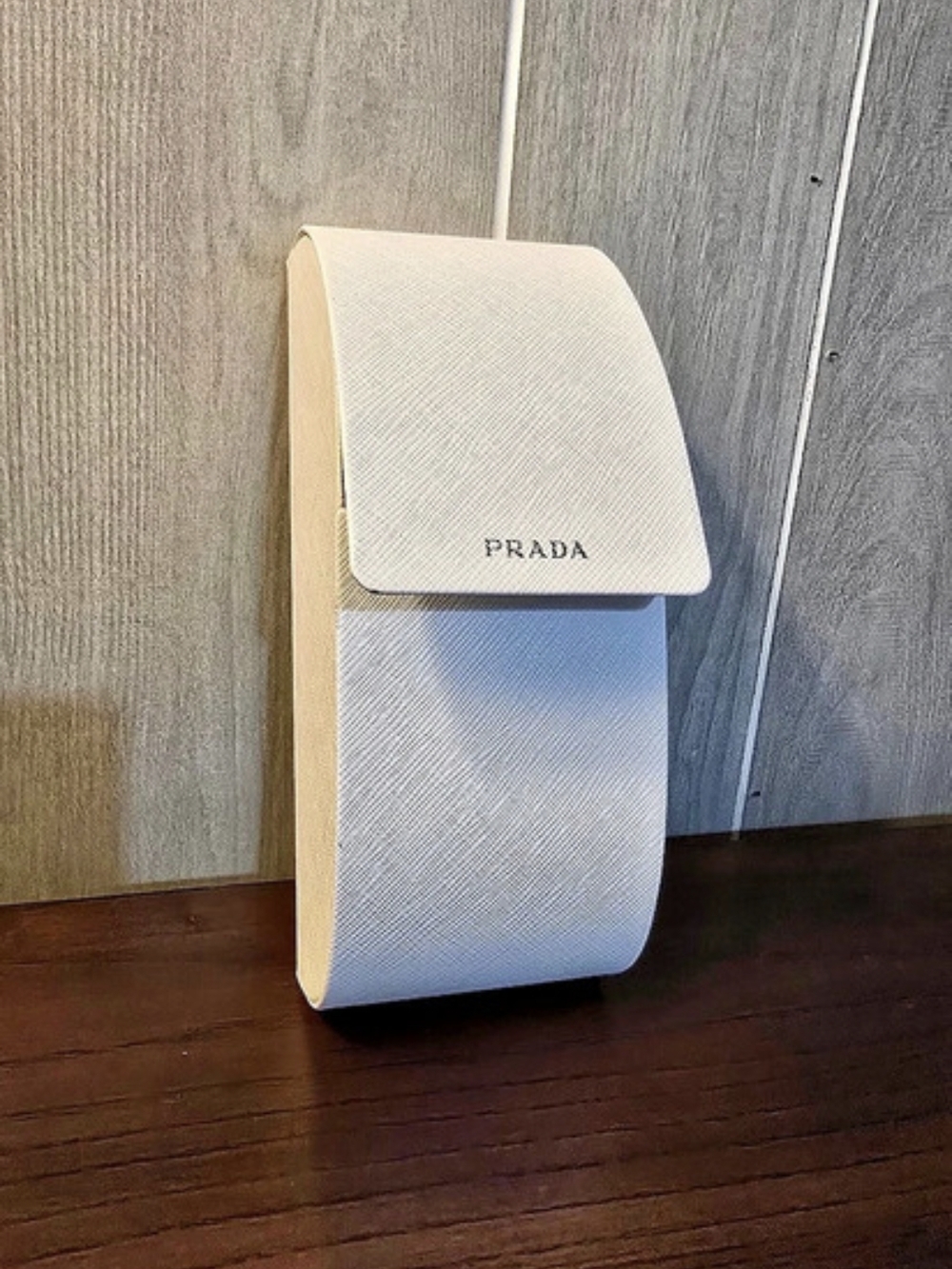 Prada White Glasses Case
